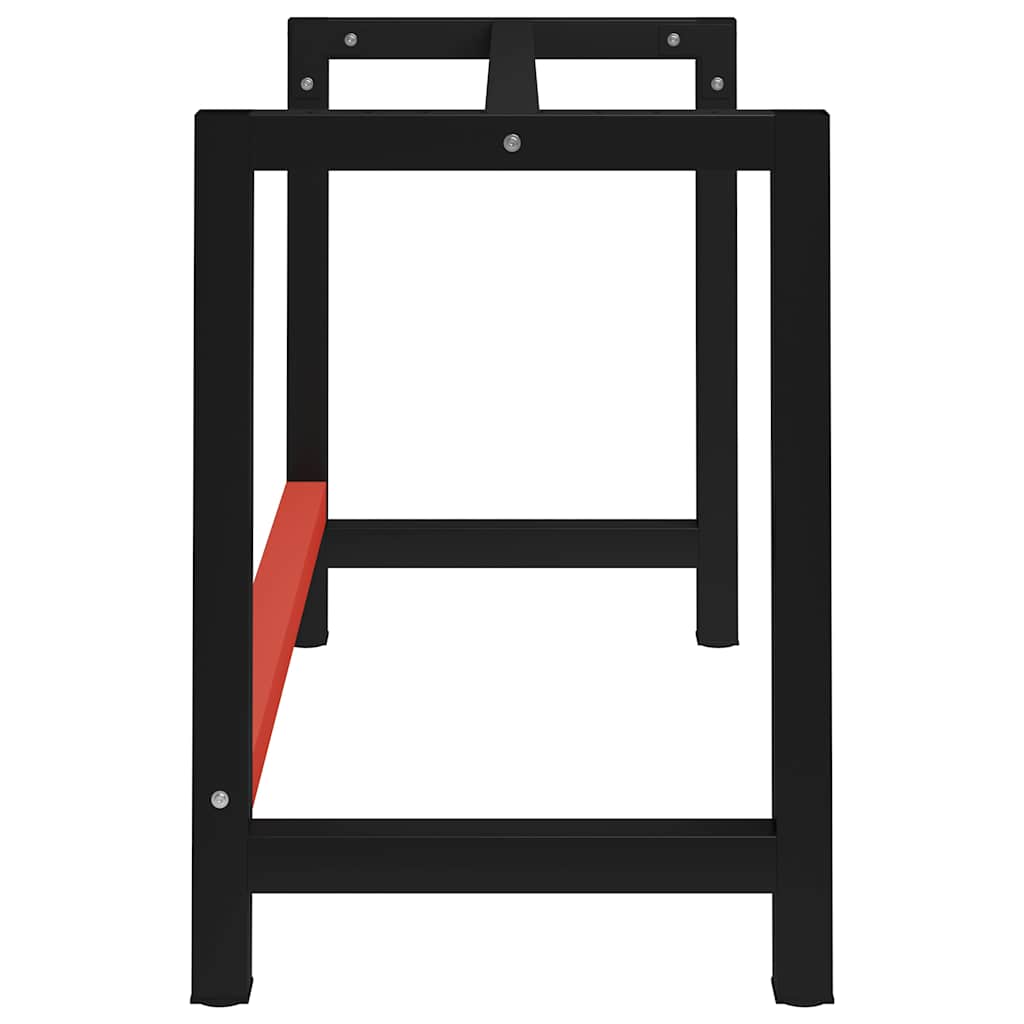 Desk frame, black and red, 120x57x79cm, metal