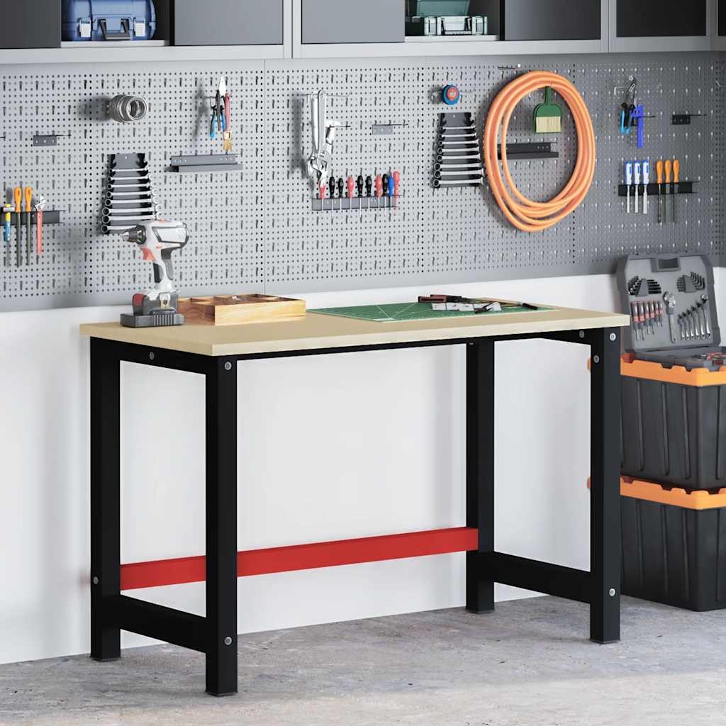Desk frame, black and red, 120x57x79cm, metal