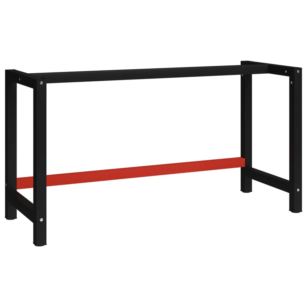 Desk frame, black and red, 150x57x79cm, metal