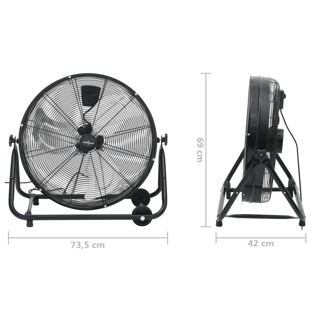 Pramoninis ventiliatorius, juodas, 60cm, 172,5W, būgno formos