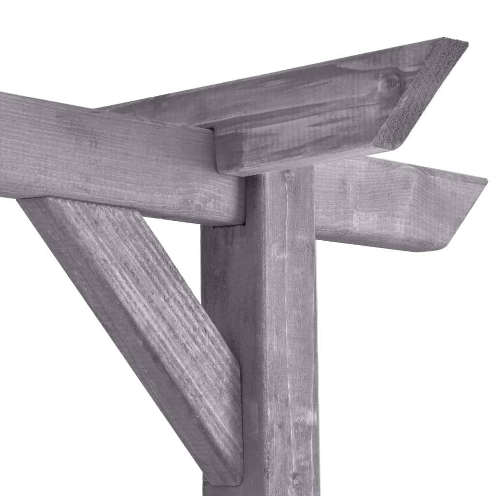 Dārza pergola, pelēka, 200x40x205cm, impregnēta priede