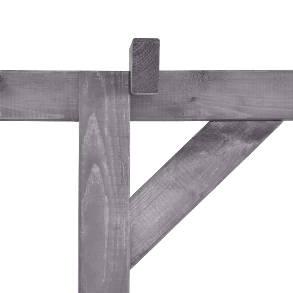 Dārza pergola, pelēka, 200x40x205cm, impregnēta priede
