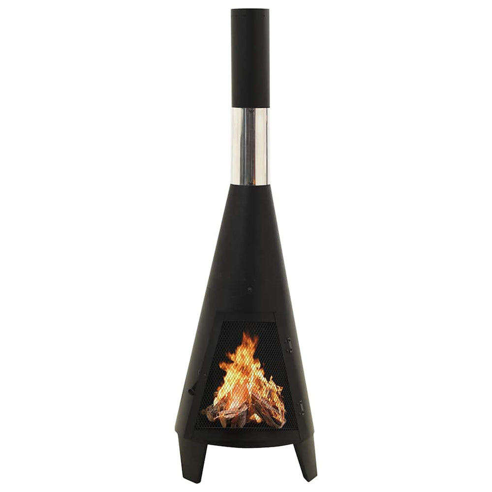 Garden furnace with poker, 38x38x122cm, steel