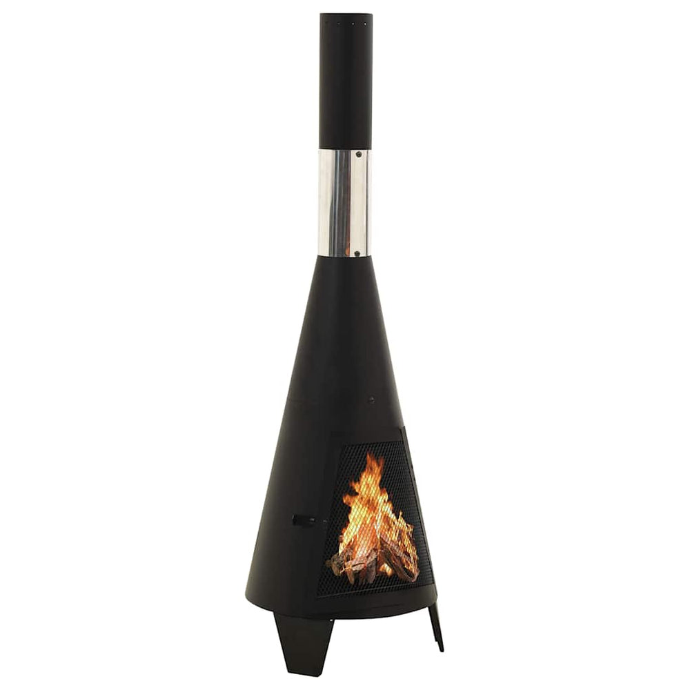 Garden furnace with poker, 38x38x122cm, steel
