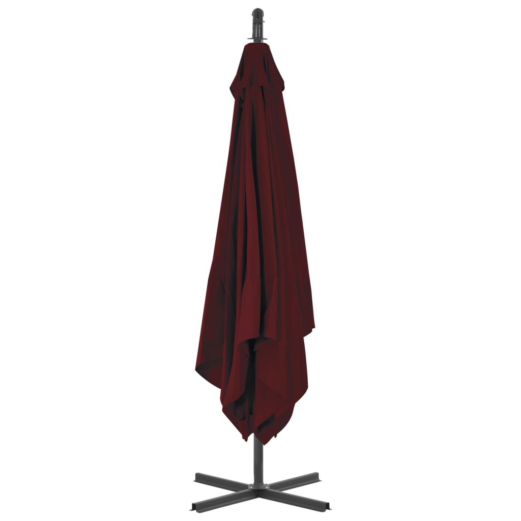Gembinis sodo skėtis su plieniniu stulpu, vyno, 250x250cm