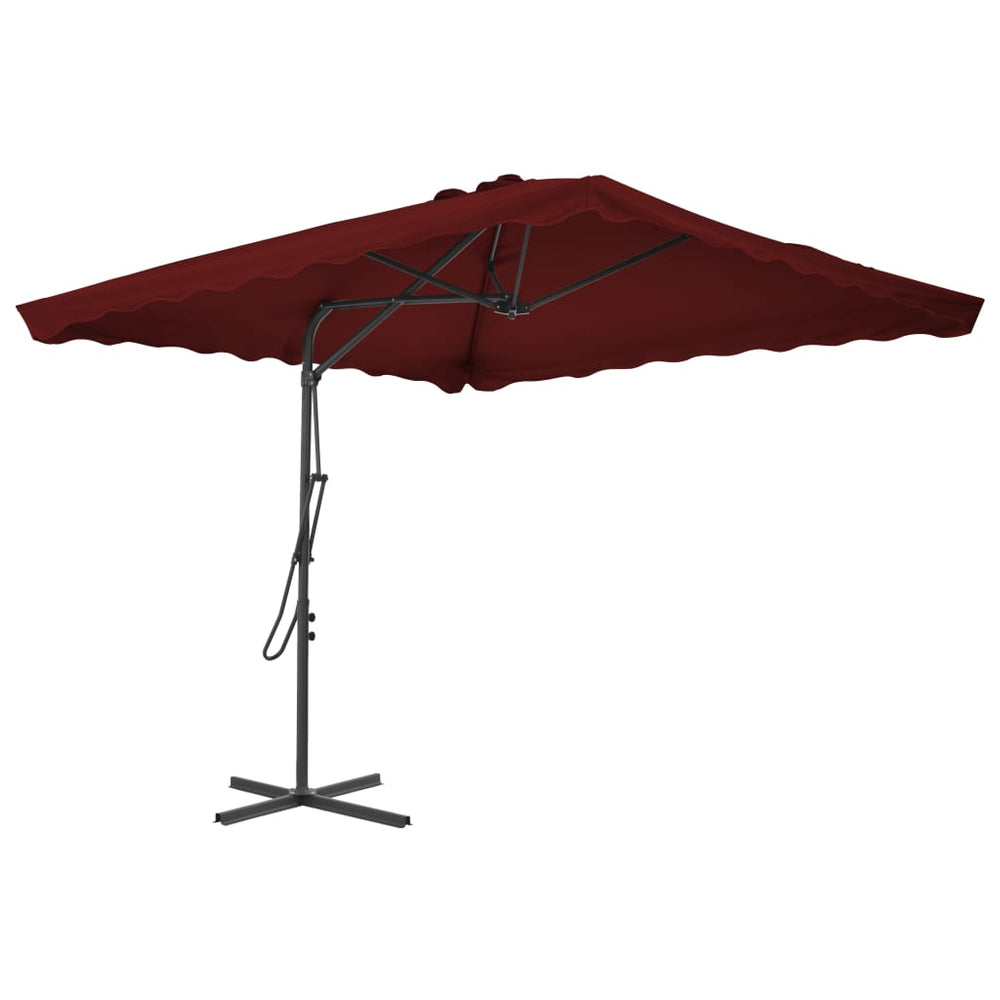 Garden umbrella with steel pole, red, 250x250x230cm