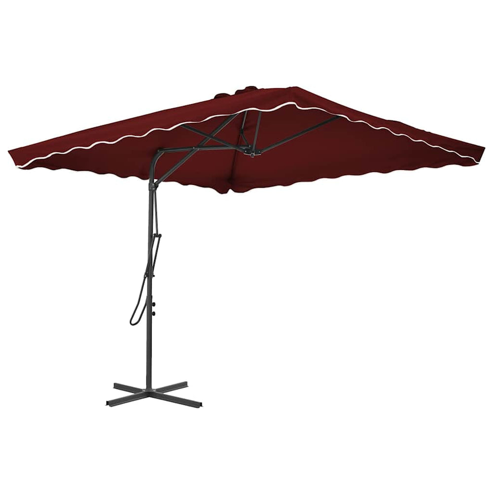 Garden umbrella with steel pole, red, 250x250x230cm