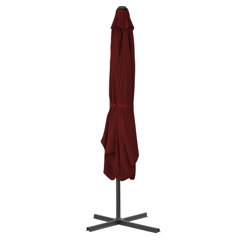Garden umbrella with steel pole, red, 250x250x230cm