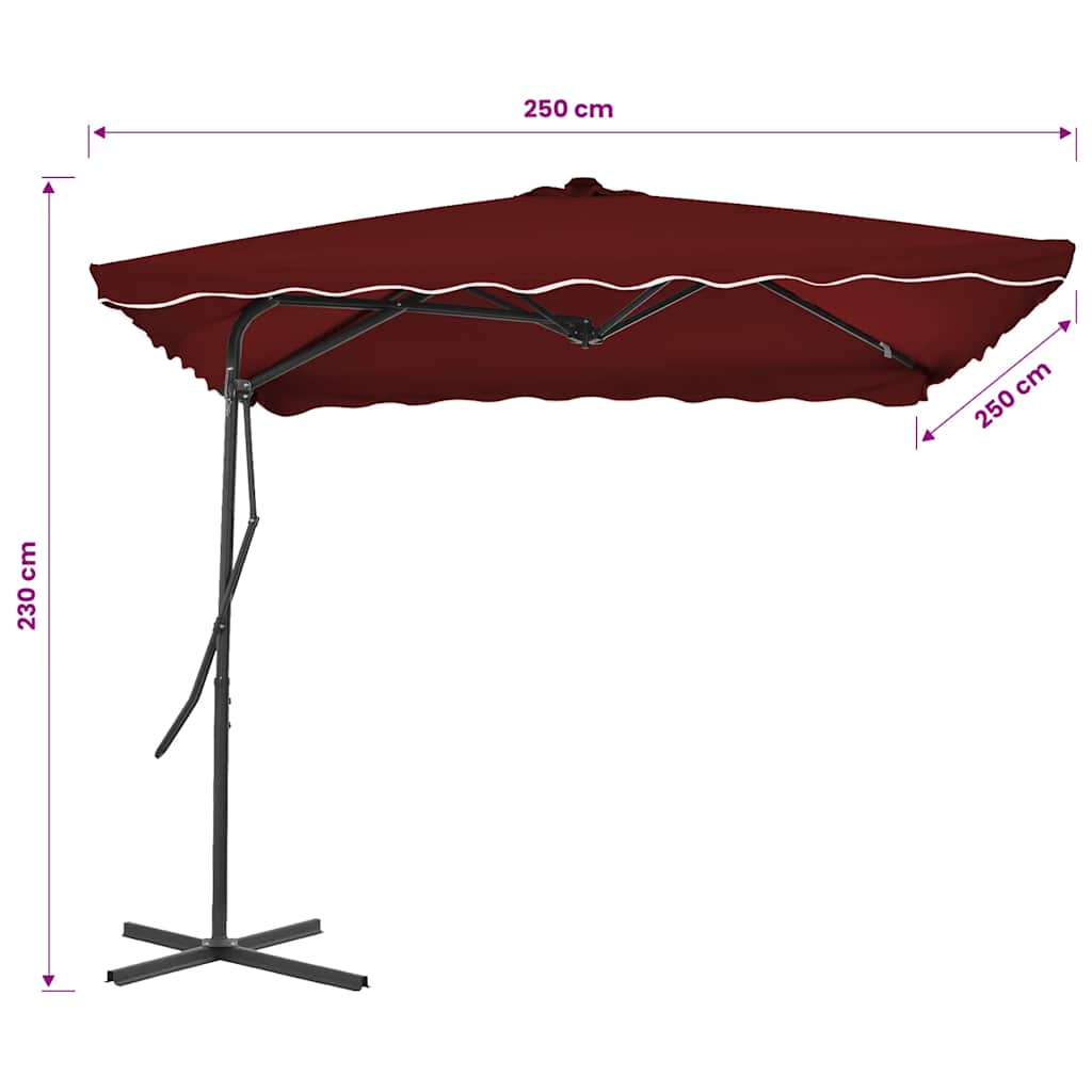 Sodo skėtis BRONSON, raudona, 250x250x230cm