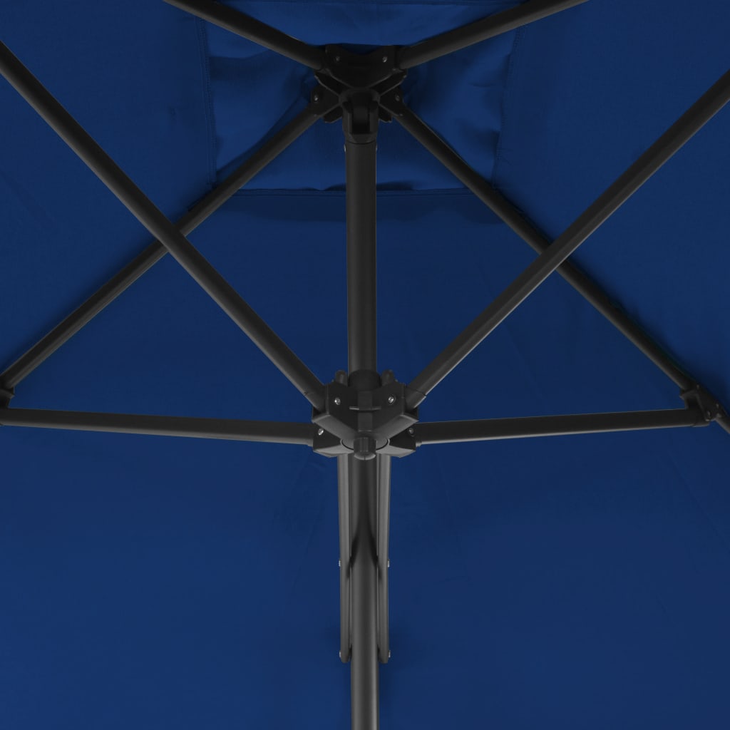 Sodo skėtis su plieniniu stulpu, mėlynos spalvos, 250x250x230cm