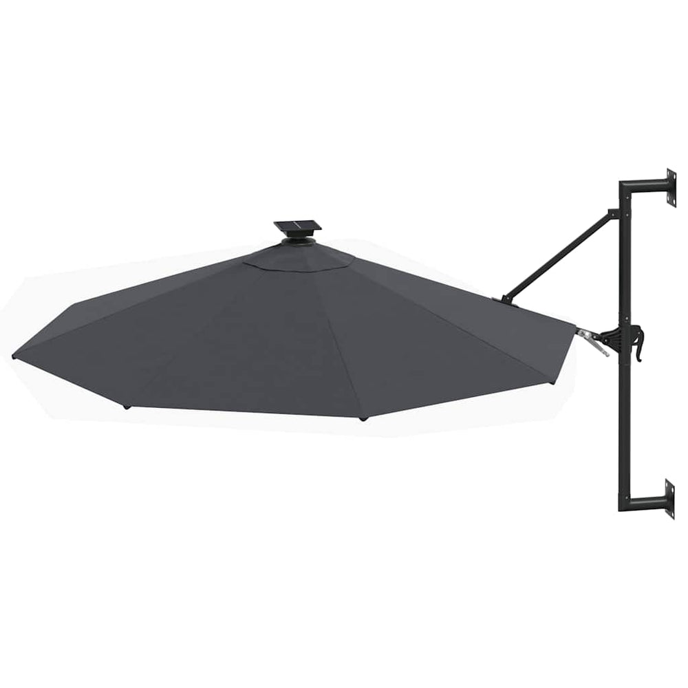 Prie sienos montuojamas sodo skėtis su LED, antracito, 300cm