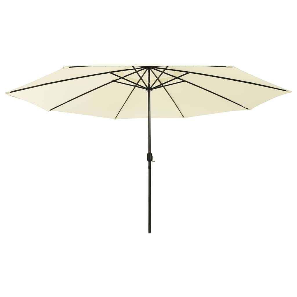 Garden Parasol with LED Lights, Sand, 400cm