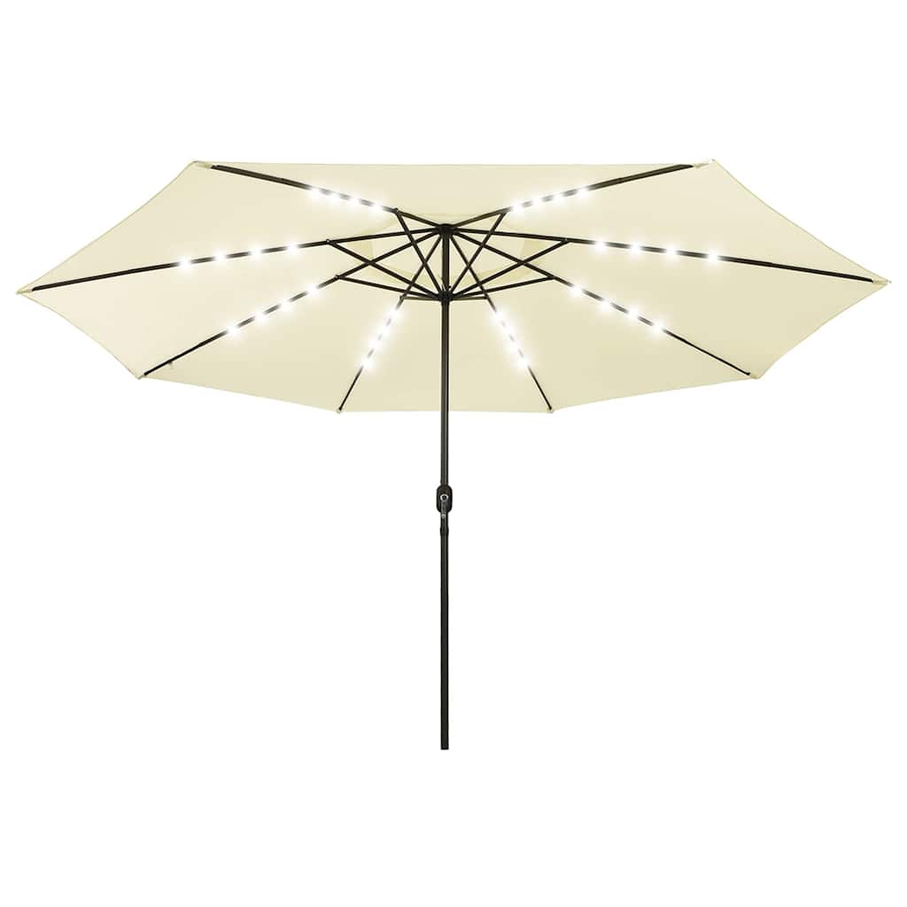 Garden Parasol with LED Lights, Sand, 400cm