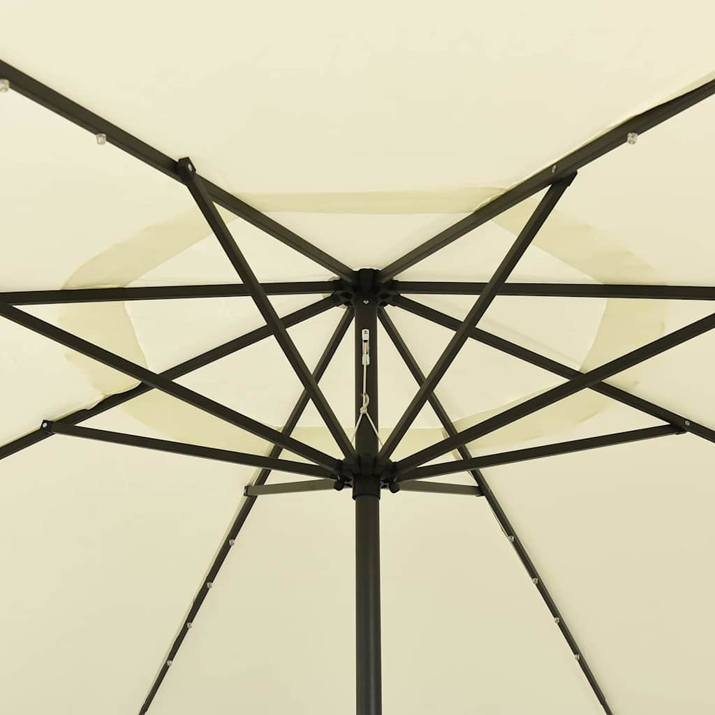 Garden Parasol with LED Lights, Sand, 400cm