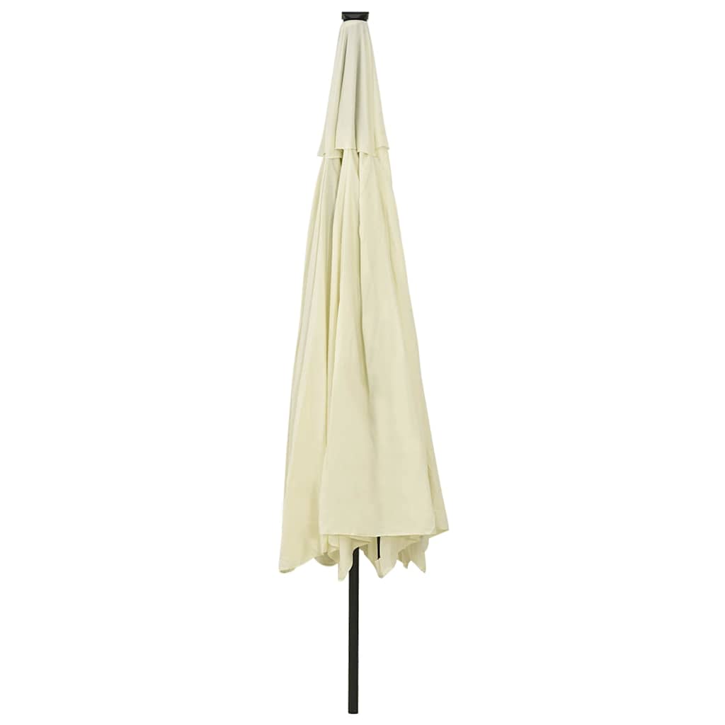 Garden Parasol with LED Lights, Sand, 400cm