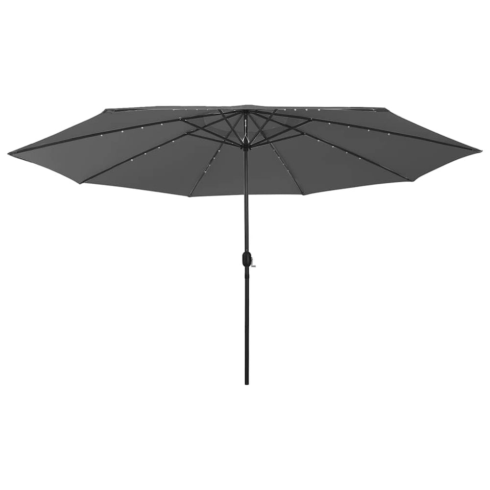 Garden parasol with LED lights, anthracite, 400cm