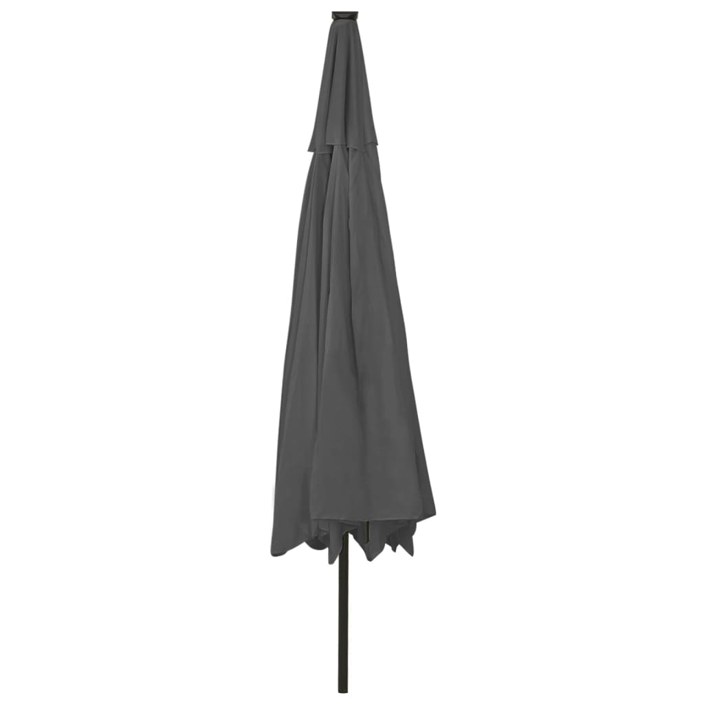 Sodo skėtis nuo saulės su LED lemputėmis, antracito, 400cm