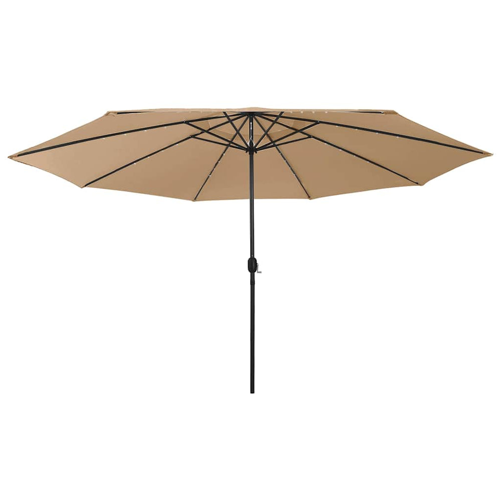 Garden parasol with LED lights, taupe, 400cm