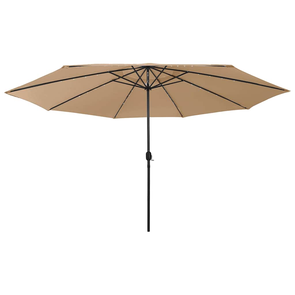 Garden parasol with LED lights, taupe, 400cm