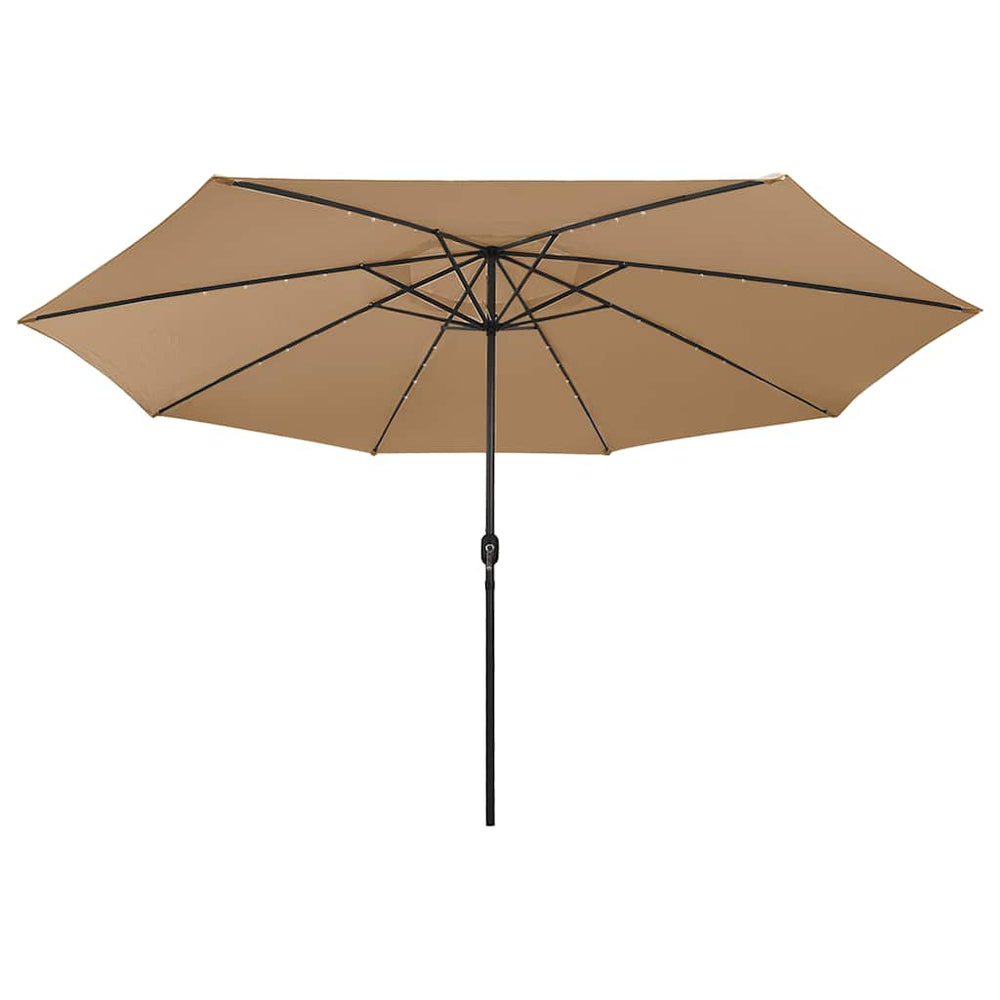 Garden parasol with LED lights, taupe, 400cm
