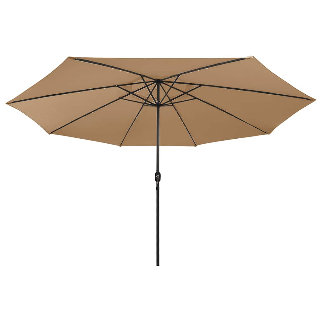 Garden parasol with LED lights, taupe, 400cm
