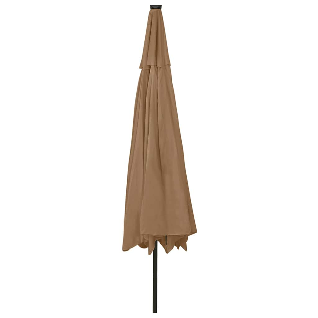 Garden parasol with LED lights, taupe, 400cm