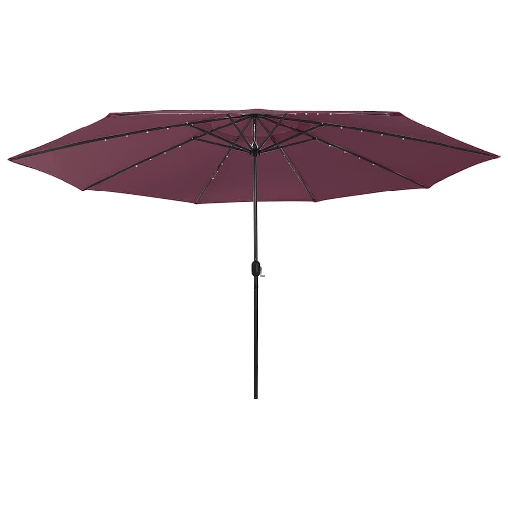 Garden Parasol with LED Lights, Red, 400cm