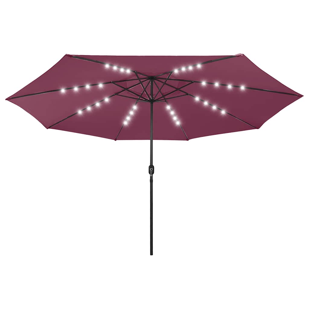 Garden Parasol with LED Lights, Red, 400cm
