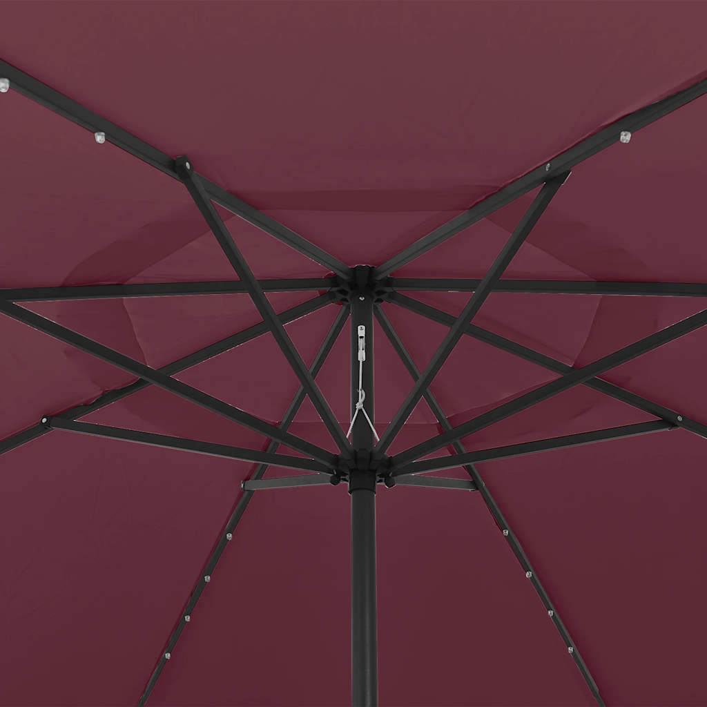 Sodo skėtis LED CARLOS, raudona, 400cm