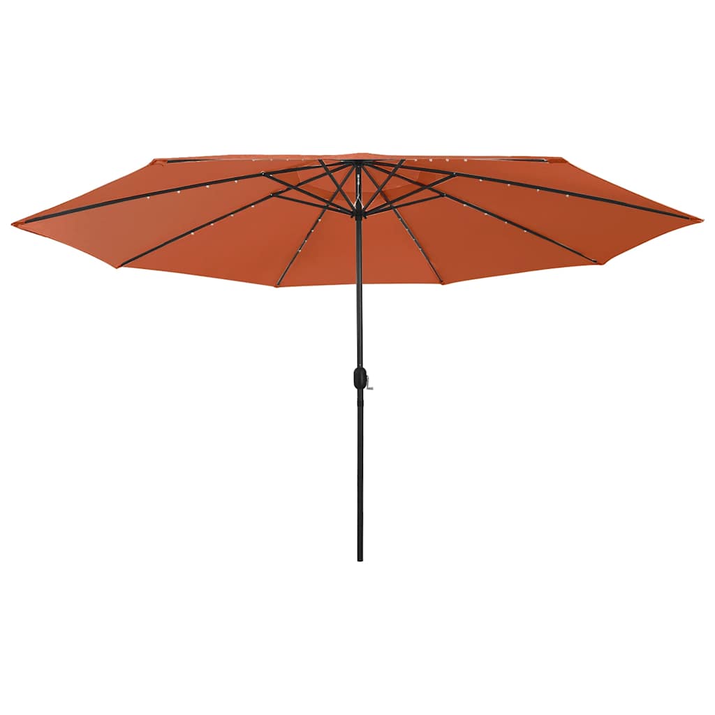 Garden Umbrella with LED Lights, Terracotta, 400cm