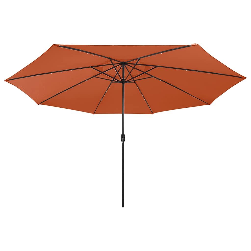 Garden Umbrella with LED Lights, Terracotta, 400cm