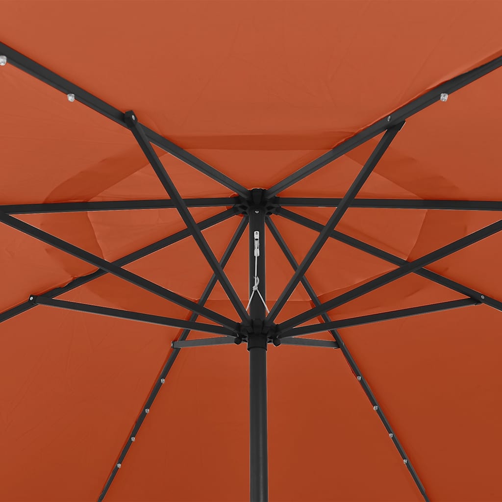 Sodo skėtis LED BRUNO, terakotinė, 400x250cm