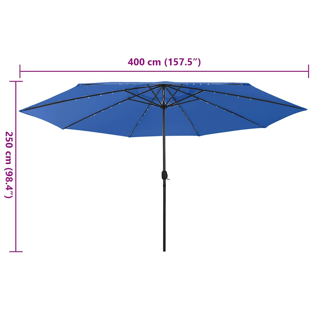 Sodo skėtis LED BRUNO, mėlyna, 400x250cm