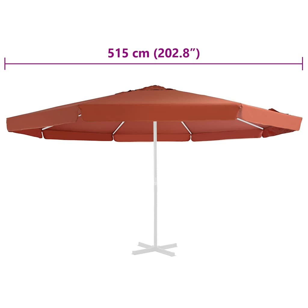 Pakaitinis audinys lauko skėčiui nuo saulės, terakota, 500cm