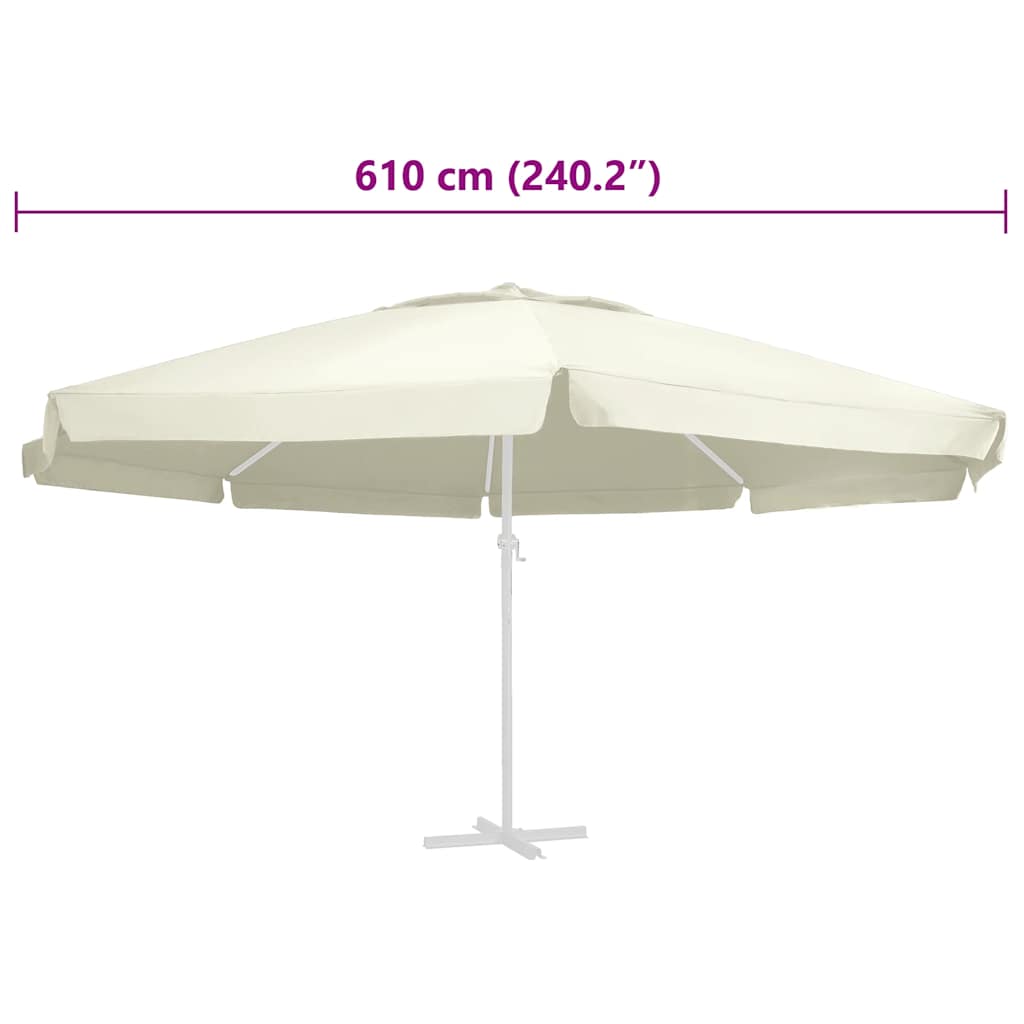 Pakaitinis audinys lauko skėčiui nuo saulės, smėlio, 610cm