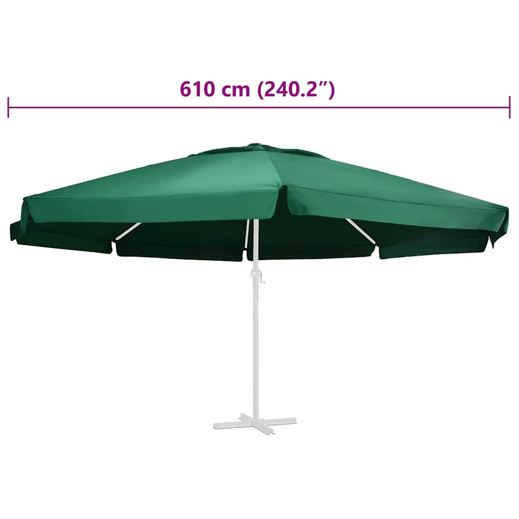 Pakaitinis audinys lauko skėčiui nuo saulės, žalias, 610cm