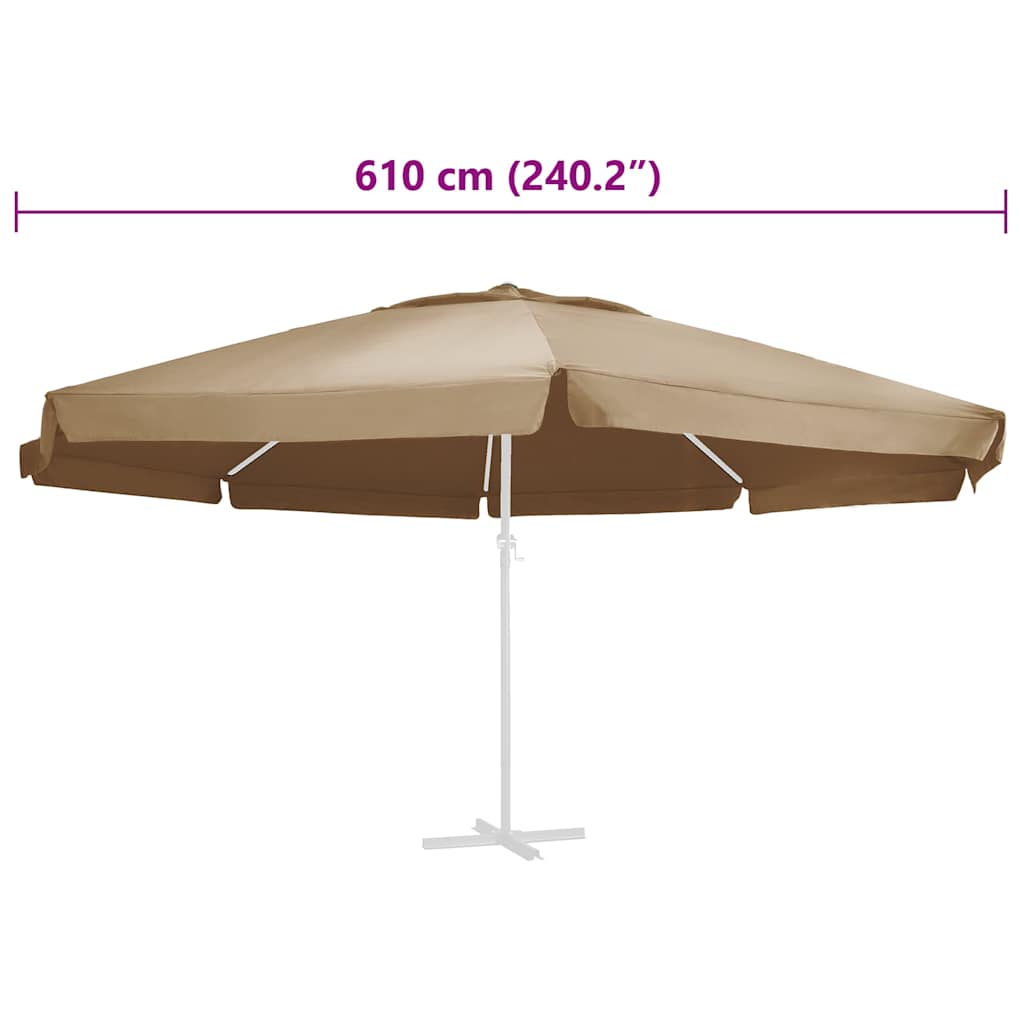Pakaitinis audinys lauko skėčiui nuo saulės, taupe, 610cm