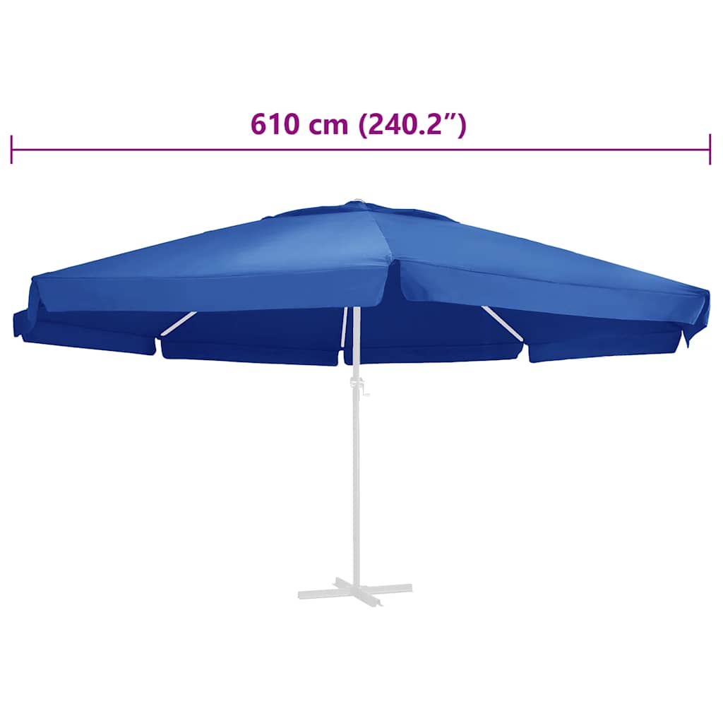 Pakaitinis audinys lauko skėčiui nuo saulės, mėlynas, 610cm
