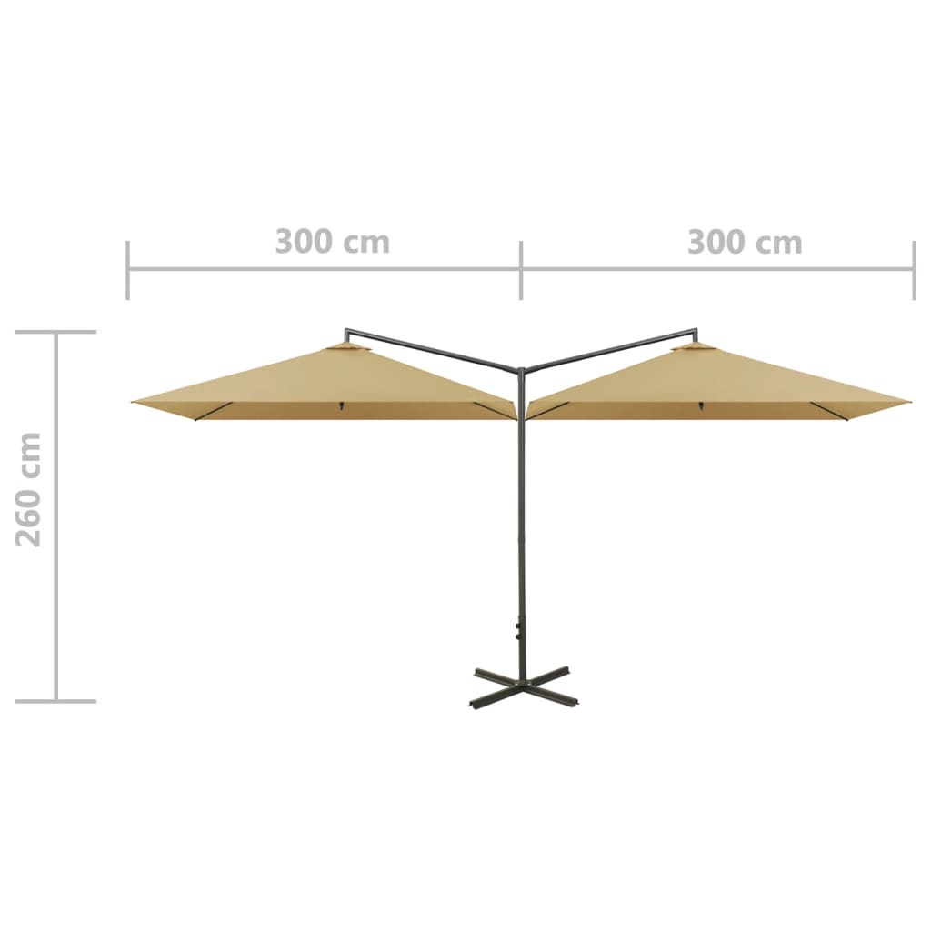 Sodo skėtis BRYANT, taupe, 600x290x260cm