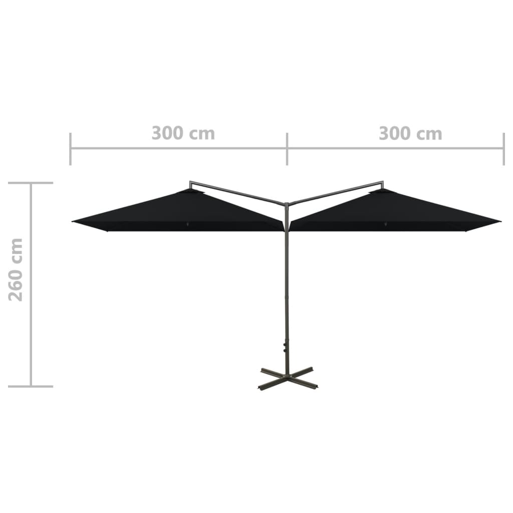 Sodo skėtis BRYANT, juoda, 600x290x260cm