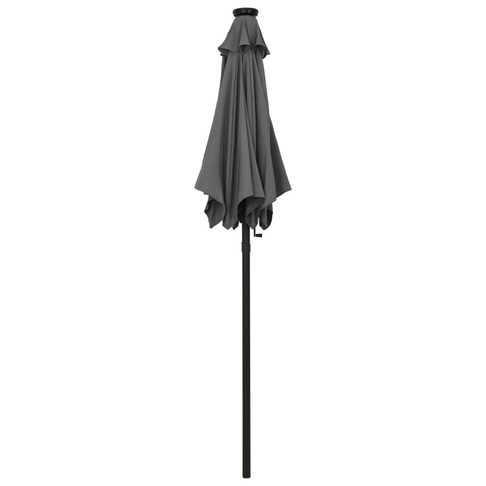 Sodo skėtis nuo saulės su LED, antracito, 200x211cm, aliuminis