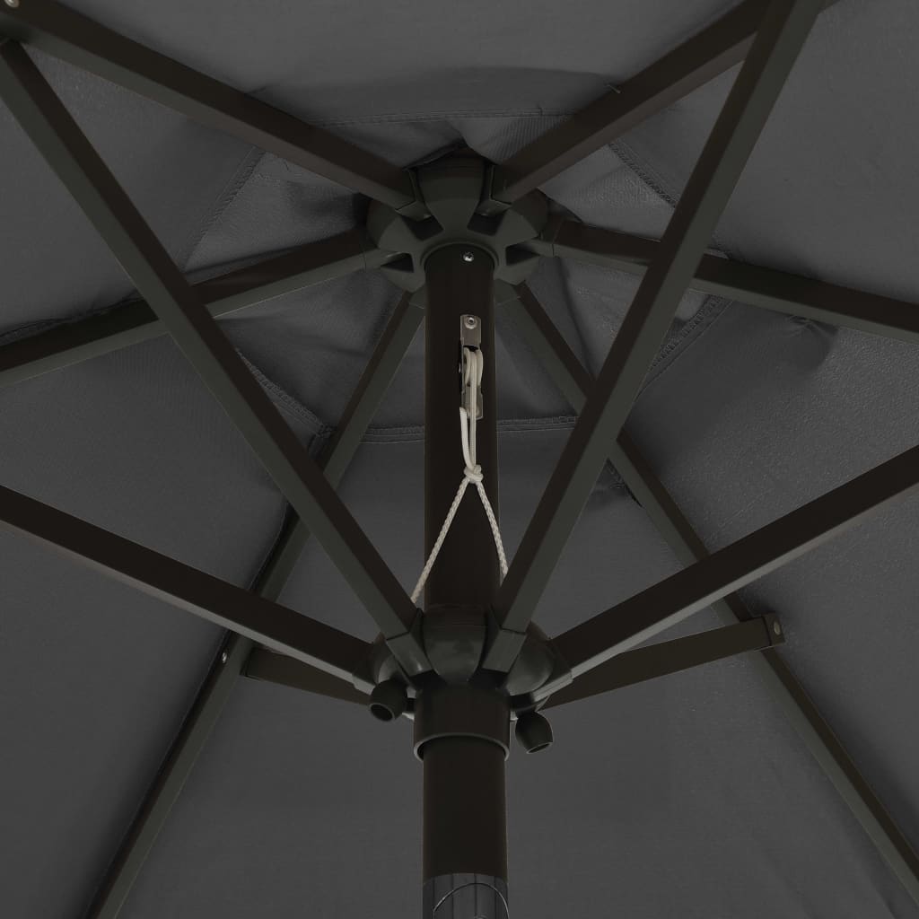 Sodo skėtis nuo saulės su LED, antracito, 200x211cm, aliuminis