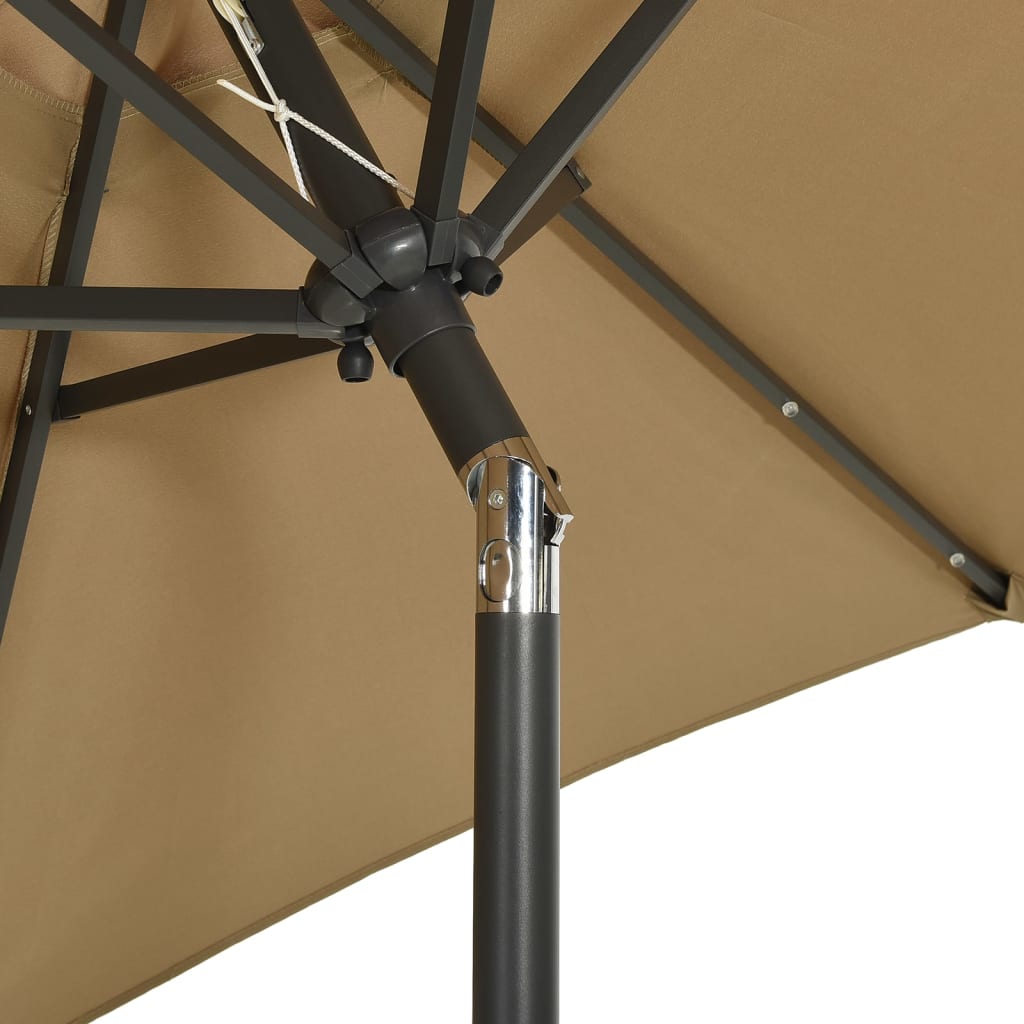 Sodo skėtis LED BRYCE, taupe, 200x211cm
