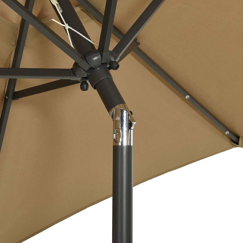 Sodo skėtis LED BRYCE, taupe, 200x211cm