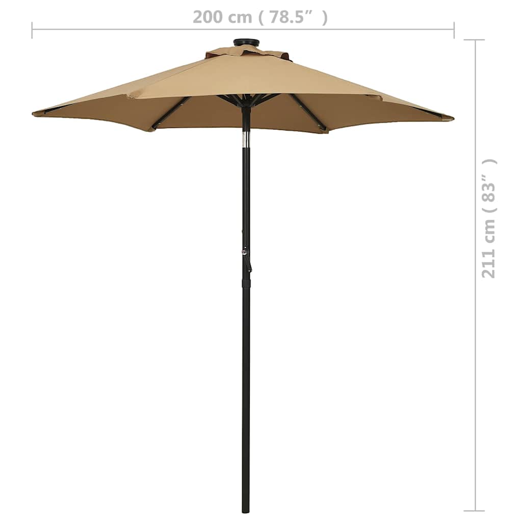 Sodo skėtis LED BRYCE, taupe, 200x211cm