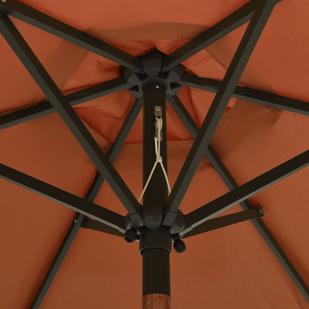 Sodo skėtis LED BRYCE, terakotinė, 200x211cm