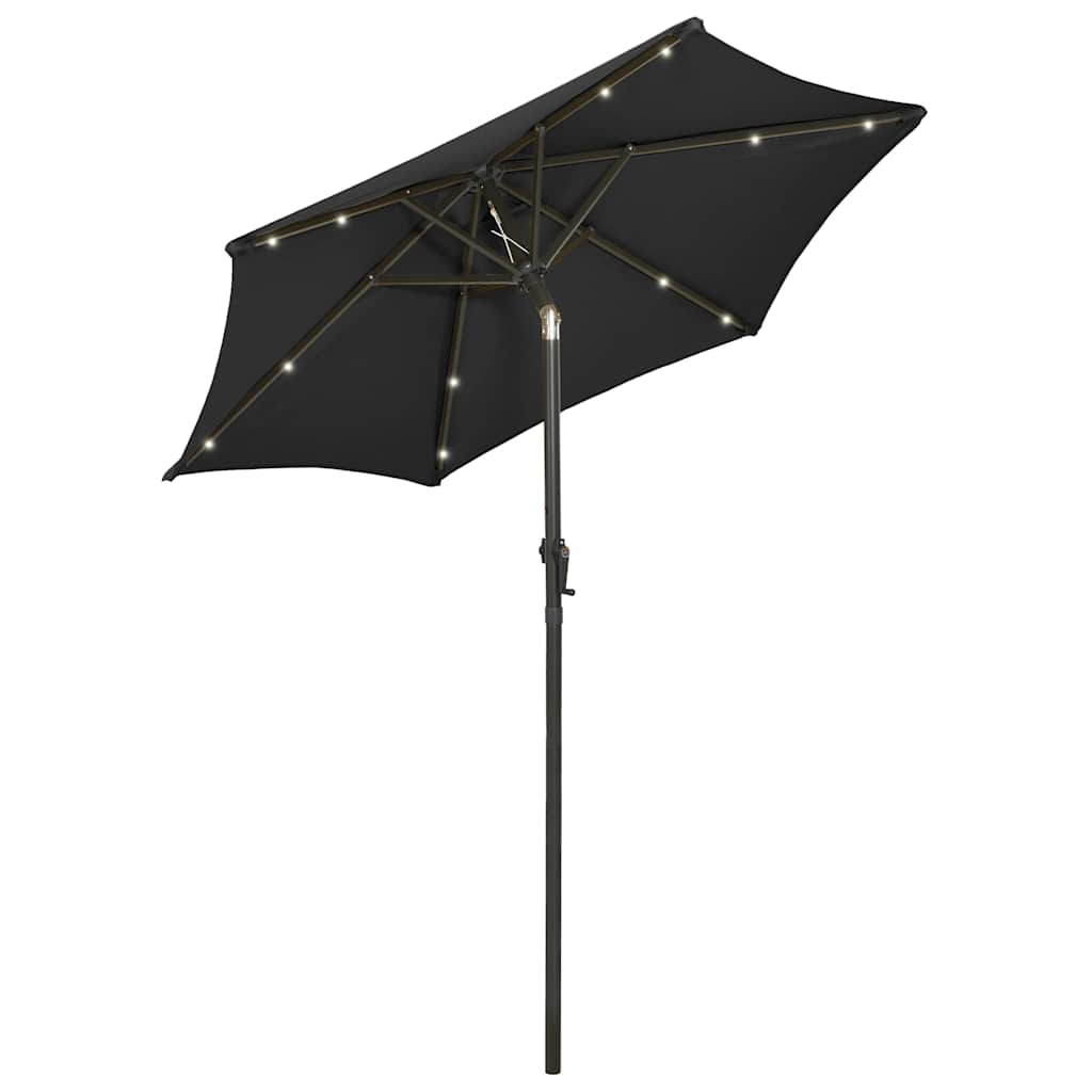 Sodo skėtis LED BRYCE, juoda, 200x211cm