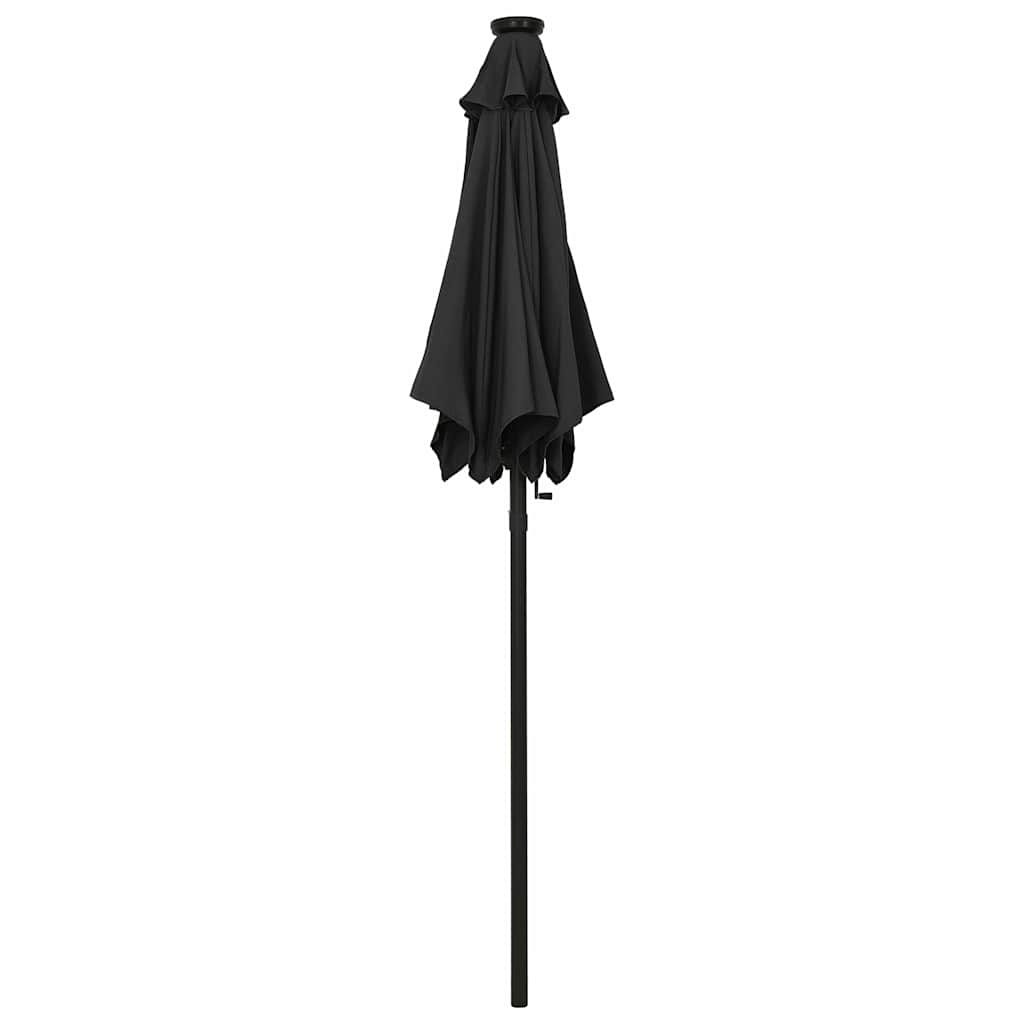 Sodo skėtis LED BRYCE, juoda, 200x211cm