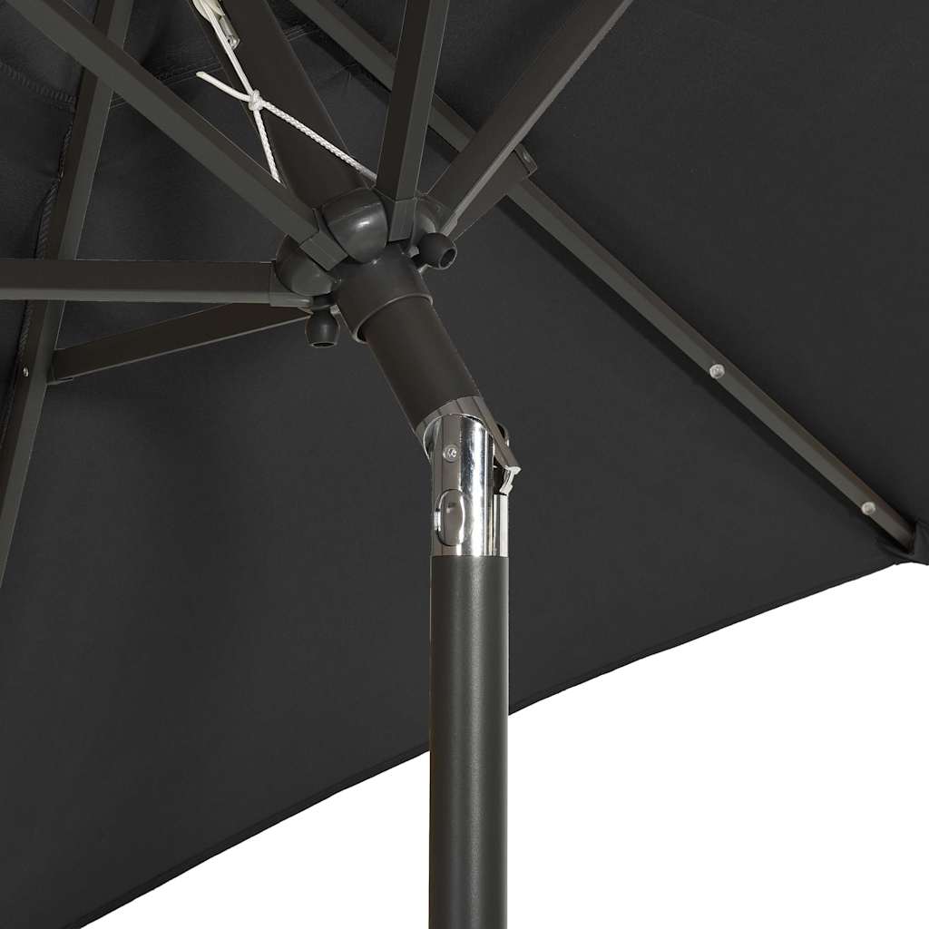 Sodo skėtis LED BRYCE, juoda, 200x211cm
