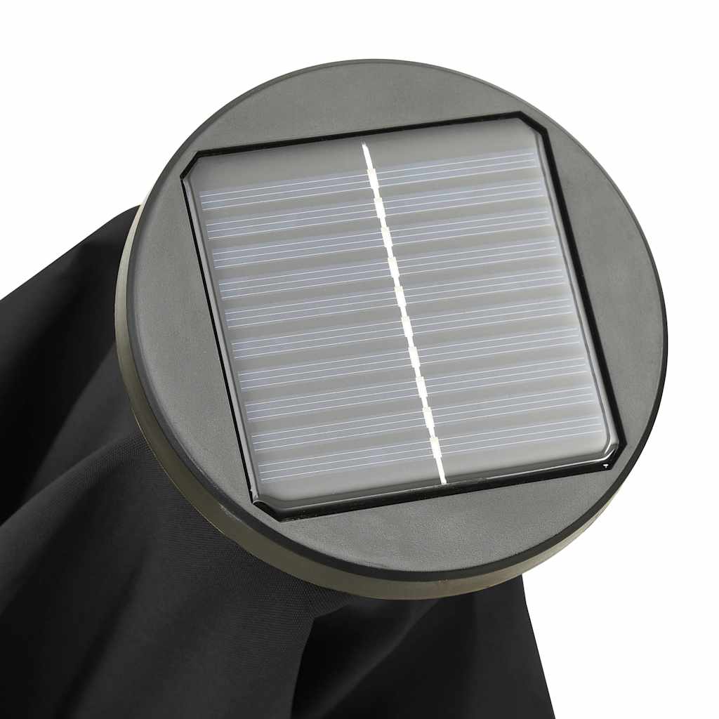 Sodo skėtis LED BRYCE, juoda, 200x211cm